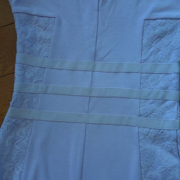 French Connection Lilac Purple Bandage Bodycon Lace Sided Cocktail Dress Size 0 - Picture 9 of 14